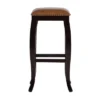 San Francisco Backless Faux Leather Barstool Wood Caramel - Linon -Linon GUEST 02076fac f0dc 42ac 98bd f448afcc58f6