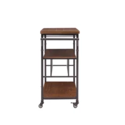 Austin Wine Cart Brown/Black - Linon -Linon GUEST 038058fd 1005 4e4e 9b06 3dfb08031d34