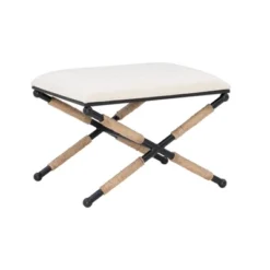 Ashburn Campaign Accent Stool - Linon -Linon GUEST 04a8b93d e1d0 4266 83ac 64a3373a86c3