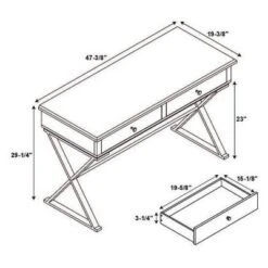 2 Drawer Campaign Desk - Linon -Linon GUEST 0642ee6c 41e7 4fd2 a32a 1935caf2cbdd