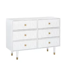 6 Drawer Geo Textured Dresser - Linon -Linon GUEST 07ac91c0 987b 485d 9853 c27c51299289