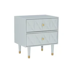 2 Drawer Geo Textured Nightstand - Linon -Linon GUEST 08ebf201 ae0e 40a9 bd6f 260efe6db733