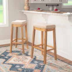 Claridge Rustic Backless Barstool - Linon -Linon GUEST 0af0ffa6 aec1 4d4c 92a4 02b90e86f2cd