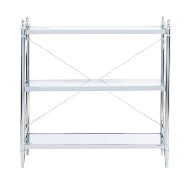 Pinnacle Floor Console Chrome - Linon 3 Pinnacle Floor Console Chrome - Linon