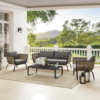 Ashby Loveseat - Gray/Black/Natural - Linon 9 Ashby Loveseat - Gray/Black/Natural - Linon - Image 7