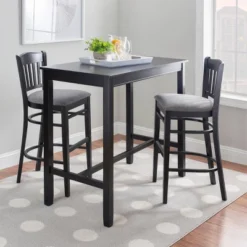 Set Of 2 Maryah Upholstered Barstools Black - Linon -Linon GUEST 0ddc085d c43b 4df9 8bee 1fb32132d264