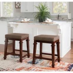 Kennedy Backless Counter Height Barstool Wood - Linon -Linon GUEST 16645f11 9279 49a8 8ed7 29cddb0e076e