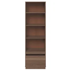 71" Gunther Mid-Century Bookcase 1 Drawer Walnut - Linon -Linon GUEST 172500e2 b89b 4be8 98a0 842d68e78dad