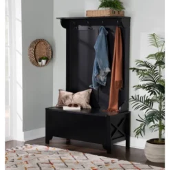 Anna Hall Tree Black - Linon 21 Anna Hall Tree Black - Linon -Linon GUEST 19cf1bb7 e5b3 41bb a8bd 8a7c1e15cae3
