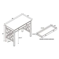 Whitley Antique Desk White - Linon -Linon GUEST 1bc35309 0871 4ba2 83bb e9edf5abe004