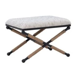 Ashburn Campaign Accent Stool - Linon -Linon GUEST 1c9ead2f 9326 4cc6 abba 79abc94cc202