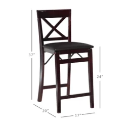 Triena X Back Folding Counter Height Barstool Espresso - Linon -Linon GUEST 1f3a8fdd 4ae5 4c88 89fa f0029638a178