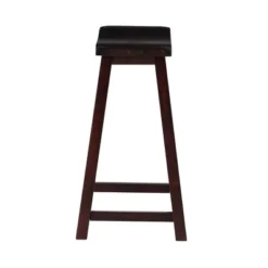 24" Saddle Counter Height Barstool Wood Brown - Linon -Linon GUEST 20890a8d 2c47 401c b971 f33eaafed69c