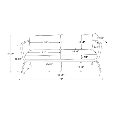 Ashby Loveseat - Gray/Black/Natural - Linon 13 Ashby Loveseat - Gray/Black/Natural - Linon - Image 11