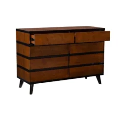 Mid-Century Modern 6 Drawer Dresser Walnut - Linon -Linon GUEST 2545f5d9 c7e3 4c1f 897a fb03cbad771b