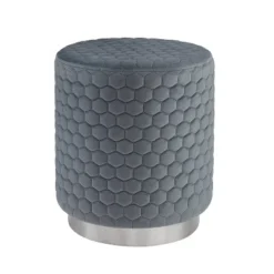 Camber Round Upholstered Ottoman - Linon -Linon GUEST 2a1655c4 0352 480d bc50 2704a8fad48d