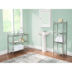 Pinnacle 4-Tier Shelf Chrome - Linon -Linon GUEST 2f2fc535 f039 4cc6 8e47 b57834925004 1