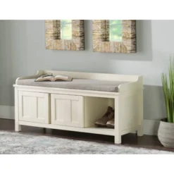 Lakeville Storage Bench White - Linon -Linon GUEST 3110b014 f638 4df2 bf5b 0993cdd17d32