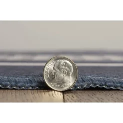 Lyerly Washable Outdoor Rug Navy/Ivory - Linon -Linon GUEST 31ad325b a103 497e a940 d07a625eb025