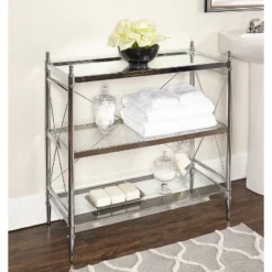 Pinnacle Floor Console Chrome - Linon 17 Pinnacle Floor Console Chrome - Linon -Linon GUEST 32c96450 0842 4585 82ea ef10ad00cf49
