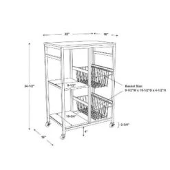 Tamarind Small Kitchen Cart White - Linon -Linon GUEST 34c5915f 0cb4 4030 b26c 9fcc6c06db42