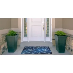 Caspian Washable Outdoor Rug Blue/Light Blue - Linon