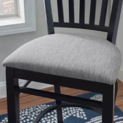 Set Of 2 Maryah Upholstered Barstools Black - Linon -Linon GUEST 365e5d8f ece0 436e a48e d136e1bdf6ba