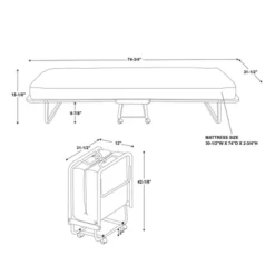 Twin Roma Folding Bed Blue - Linon -Linon GUEST 367d1e7b 0cca 49fc ac5b 339c688c75d4