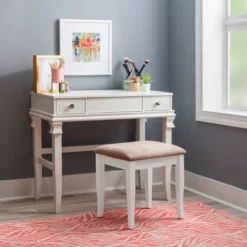 Adler Vanity Set White - Linon -Linon GUEST 3d16d01b 5c13 40bd 96ba 406abbb04c73