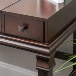 Home Angela Vanity Set Walnut - Linon -Linon GUEST 4144abb7 ea59 4aa9 a559 3a47e7404603