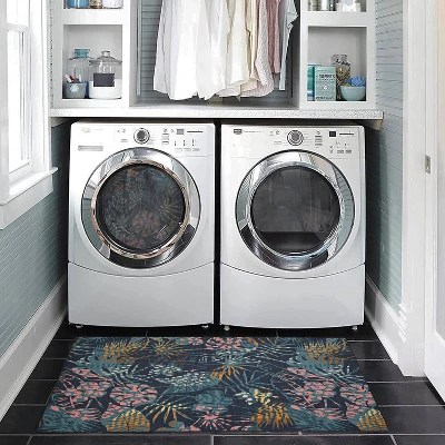 Melling Washable Outdoor Rug Navy/Gold - Linon 10 Melling Washable Outdoor Rug Navy/Gold - Linon - Image 8