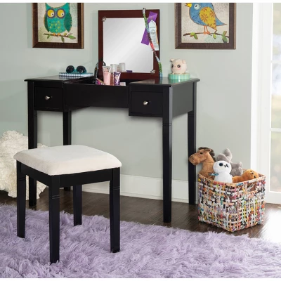 Camden Vanity Set Black Cherry - Linon 3 Camden Vanity Set Black Cherry - Linon