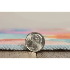 Padgett Washable Outdoor Rug Aqua Blue/Orange - Linon -Linon GUEST 478d0c97 17da 444c a2f5 3a3cf03f7d88