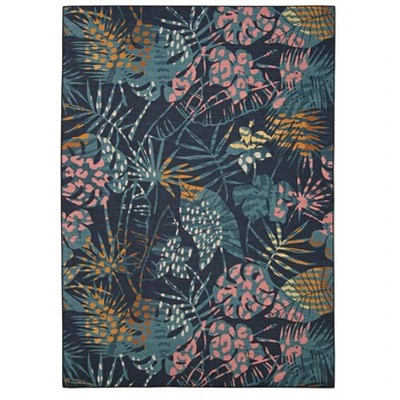 Melling Washable Outdoor Rug Navy/Gold - Linon 11 Melling Washable Outdoor Rug Navy/Gold - Linon - Image 9