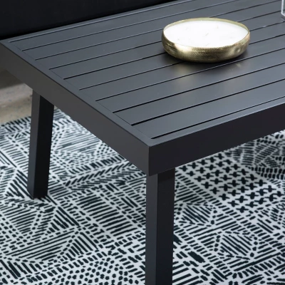 Linon Aluminum Rectangle Lark Coffee Table Black 9 Linon Aluminum Rectangle Lark Coffee Table Black - Image 7