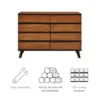 Mid-Century Modern 6 Drawer Dresser Walnut - Linon -Linon GUEST 4bbbead2 bdcc 418f 99b8 c9791a4f925f