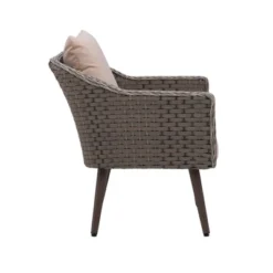 3pc Bertram Outdoor Wicker Conversation Set Gray - Linon -Linon GUEST 4d5886f7 7f9e 466d 8df1 9de0dc6c6fc2