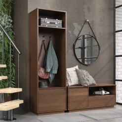 Gunther Mid-Century Hall Tree 1 Drawer Walnut - Linon 15 Gunther Mid-Century Hall Tree 1 Drawer Walnut - Linon -Linon GUEST 4f5a8821 b997 4ff4 826d 64a273e930b6