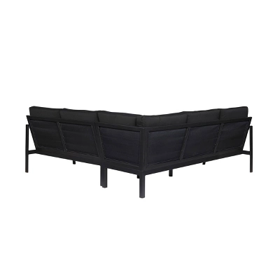 Linon Lark Aluminum Sectional Sofa Black 5 Linon Lark Aluminum Sectional Sofa Black - Image 3