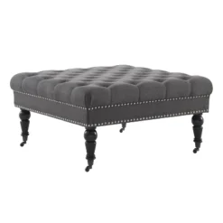 Isabelle Square Tufted Ottoman - Linon -Linon GUEST 54593ff6 5252 44a4 b85d f7dd625d0ee2