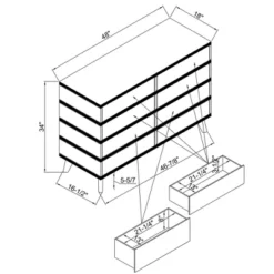 Mid-Century Modern 6 Drawer Dresser Walnut - Linon -Linon GUEST 555618d5 5a8c 4591 b2b7 03de4495e537