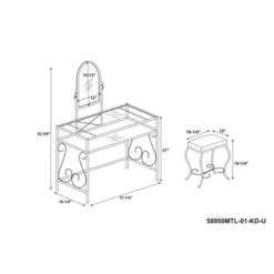 Clarisse Metal Vanity Set Brown - Linon 23 Clarisse Metal Vanity Set Brown - Linon -Linon GUEST 58d031b3 2efc 40d0 9cb6 1fa79129cb71