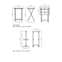 Acacia Tray Table Set Gray - Linon -Linon GUEST 594f2992 ae09 406f 986e 2d7150da37de