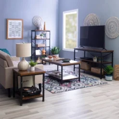 Austin TV Stand For TVs Up To 40" Light Brown - Linon -Linon GUEST 670cc1df e7f7 4ba4 b568 df31ade37eb7