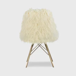 Remy Flokati Chair White - Linon -Linon GUEST 679dc468 4b7e 4c60 bfa5 82872d98ab37