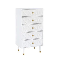 5 Drawer Geo Textured Chest - Linon -Linon GUEST 701f9d41 a585 4c25 aa0f 2399f468259a