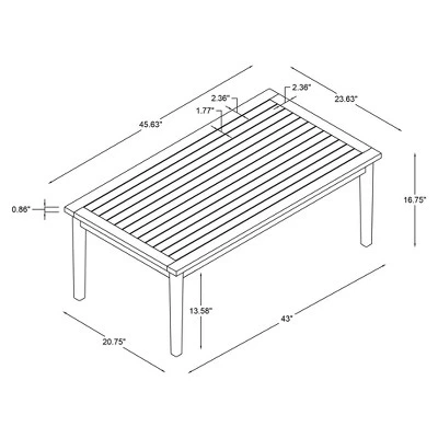 Linon Acacia Rectangle Melita Coffee Table Natural 8 Linon Acacia Rectangle Melita Coffee Table Natural - Image 6