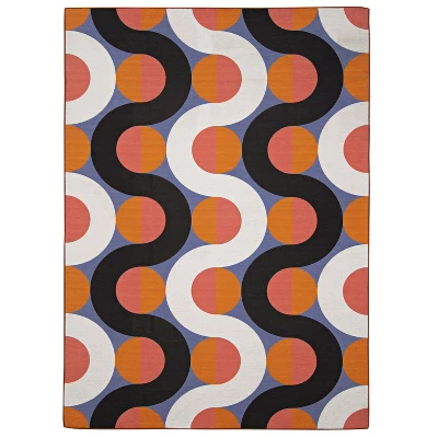Rexford Washable Outdoor Rug Orange/Pink - Linon 12 Rexford Washable Outdoor Rug Orange/Pink - Linon - Image 10