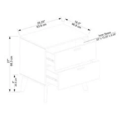 Reid 2 Drawer Nightstand Chest Walnut - Linon -Linon GUEST 7d9515d4 ac44 4cd5 8ebd f29ed70cdfb3