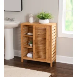 Bracken Two-Door Floor Cabinet Natural - Linon